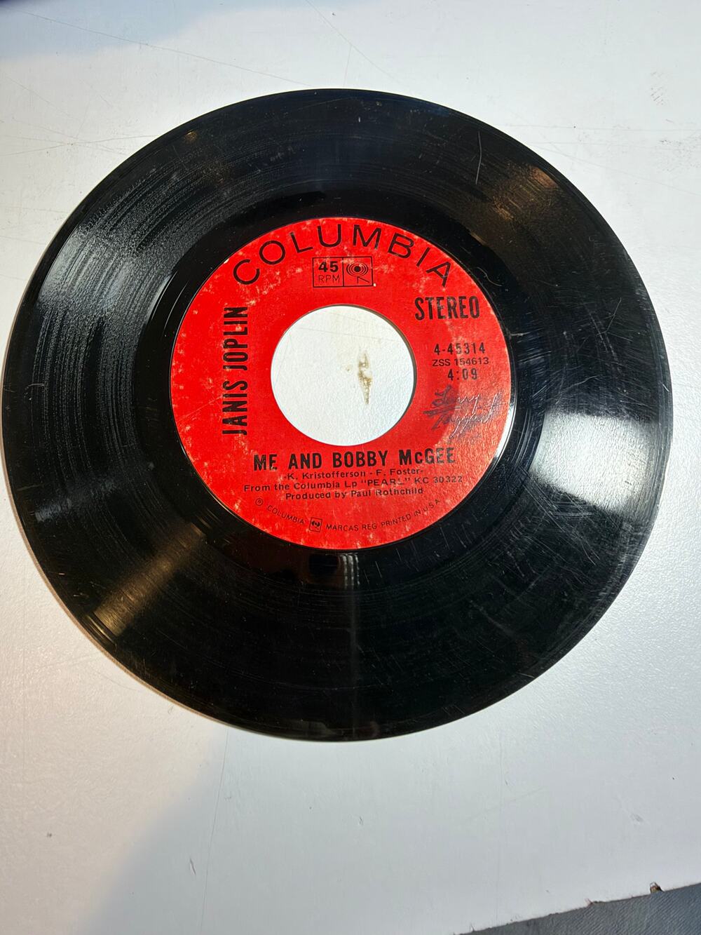 45- Janis Joplin - Me And Bobby McGee & Half Moon - Columbia 45314